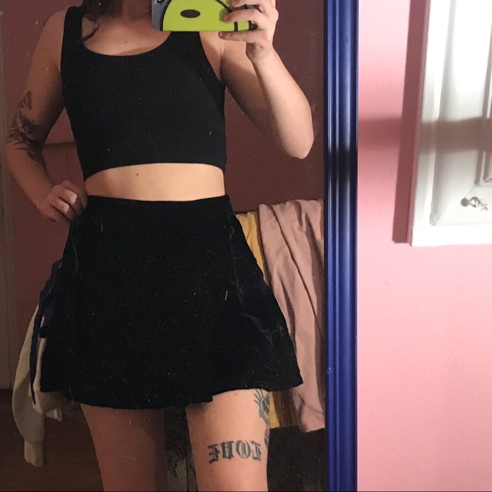 Black Velvet FREE PEOPLE skort